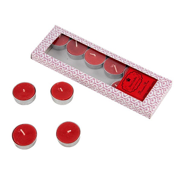 Rose Fragranced Tea light Candles Set of 12