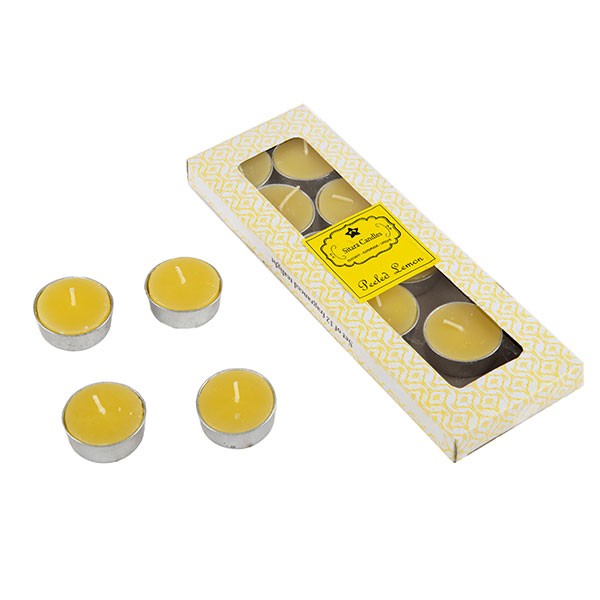 Lemon Fragranced Tea light Candles Set of 12