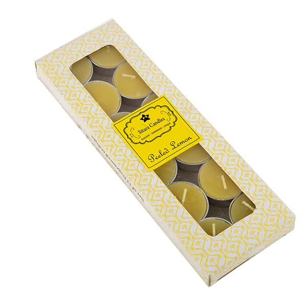 Lemon Fragranced Tea light Candles Set of 12 - Image 2