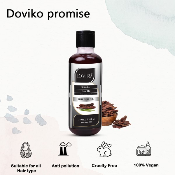 Doviko Natural Shikakai Hair Oil for Hair Growth – Pack of 1 (210 ML)